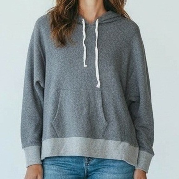 J. Crew Tops - J.Crew Hoodie Women L Heather Gray Cotton Sweatshirt‎ Loungewear Activewear